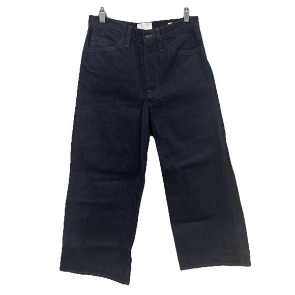 Frame Women's Blue Le Italien The High Rise Wide Crop Jeans Size 26 - Picture 1 of 5